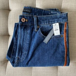 Talbots Modern Ankle Jeans with Velvet Side Stripe